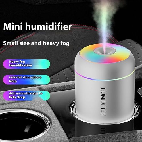 USB Mini Cannonball Humidifier Large Mist Volume Colorful Ambient Light Aromatherapy for Home Air-conditioned Space Plastic