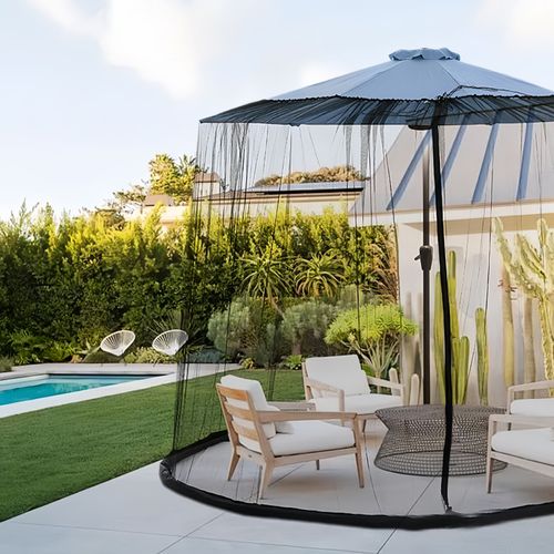 Roman Umbrella Outdoor Patio Anti-mosquito Parasol Net