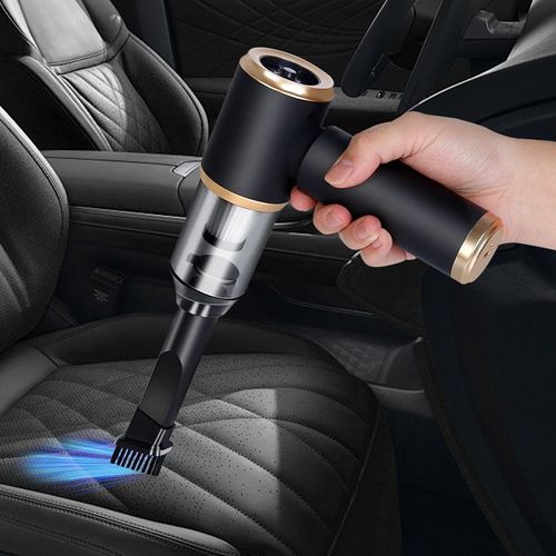 Portable  Mini Handheld High Suction Blowing Integrated Black Car Vacuum With Light Wireless Vacuum Cleaner with Mop