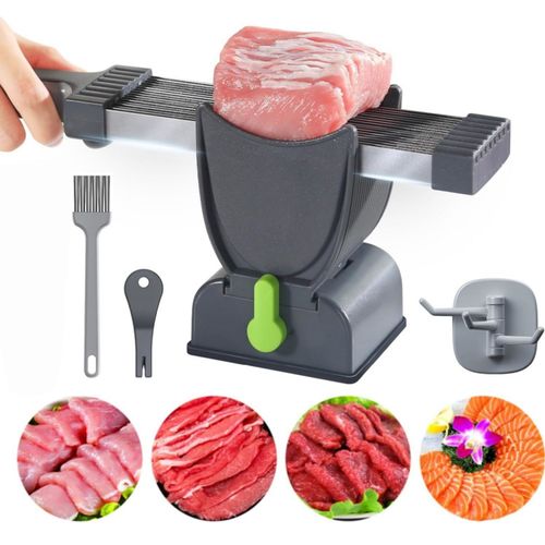 Upgraded Stainless Steel Meat Beef Mutton Bacon Cutter Heavy Duty Meat Slicer Manual Frozen Meat Slicer