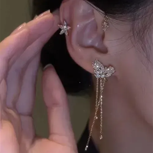 Star tassels inlaid with diamonds, no piercings, super fairy temperament