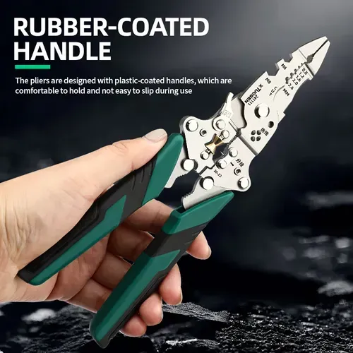 Foldable cable cutting and stripping multifunctional combination tool