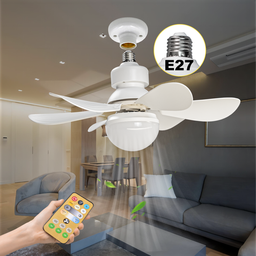 50% OFF Dimmable Light Modern Ceiling Mount Remote Control Ceiling Smart E27 Led Ceiling Fan Light