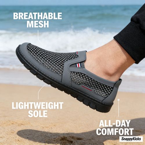 Limited sizes available. Men's breathable mesh casual shoes with rubber soles, an ideal choice for men.
