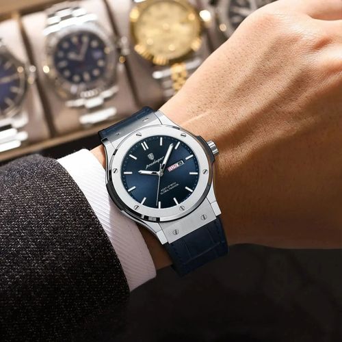 Luxury Quartz Watch — Deep Water Resistance, Luminous Hands — Men's Business Watch (Genuine Leather Strap)