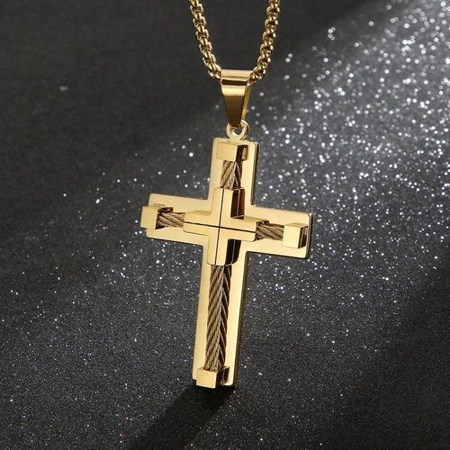 High Quality Men's Vintage Cross Pendant Necklace