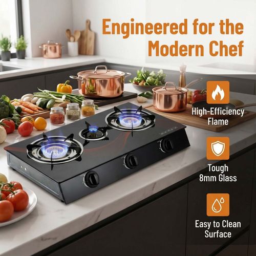 Luxury 3-Burner Gas Stove, Designed for the Modern Kitchen