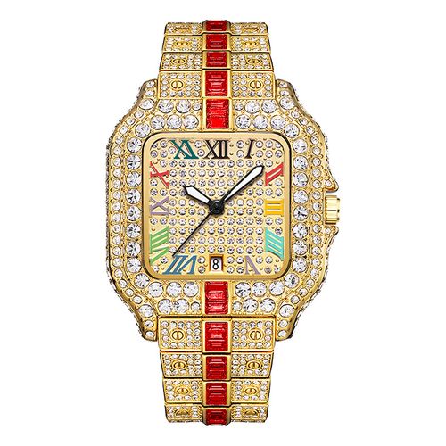 Luxury Gold Full-Diamond Quartz Watch