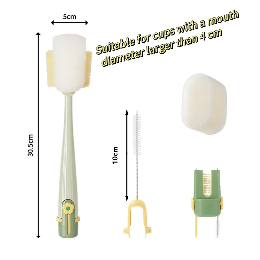 5 in 1 Multifunctional Cup Brush Set Detachable Cleaning Brush for Bottles and Straws