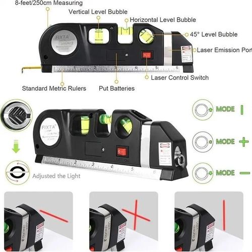 3 Mode Laser Level Tool with Tape Measure and Magnetic Base
