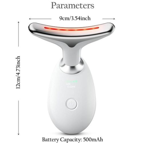 Dolphin Bionic Neck and Face Lift Massager LED Red Light Therapy 3 Speeds USB Rechargeable Firms Skin and Reduces Neck Wrinkles