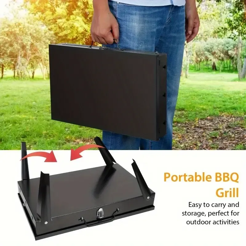 Portable Foldable Charcoal BBQ Grill with Tools for Outdoor Camping Picnic