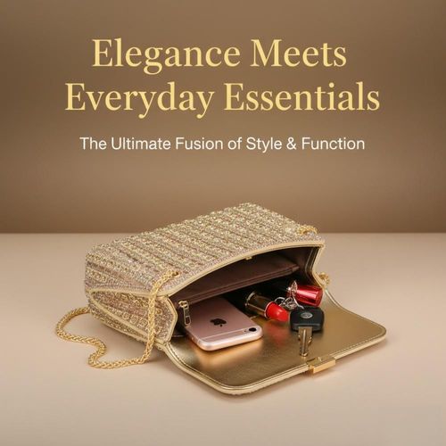 Luxury Crystal Encrusted Crossbody Clutch for Weddings and Parties