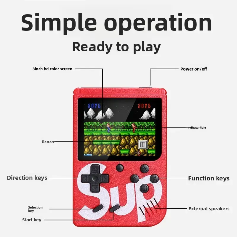 400 Classic Games Portable Retro Game Box Support 2 Player TV Output