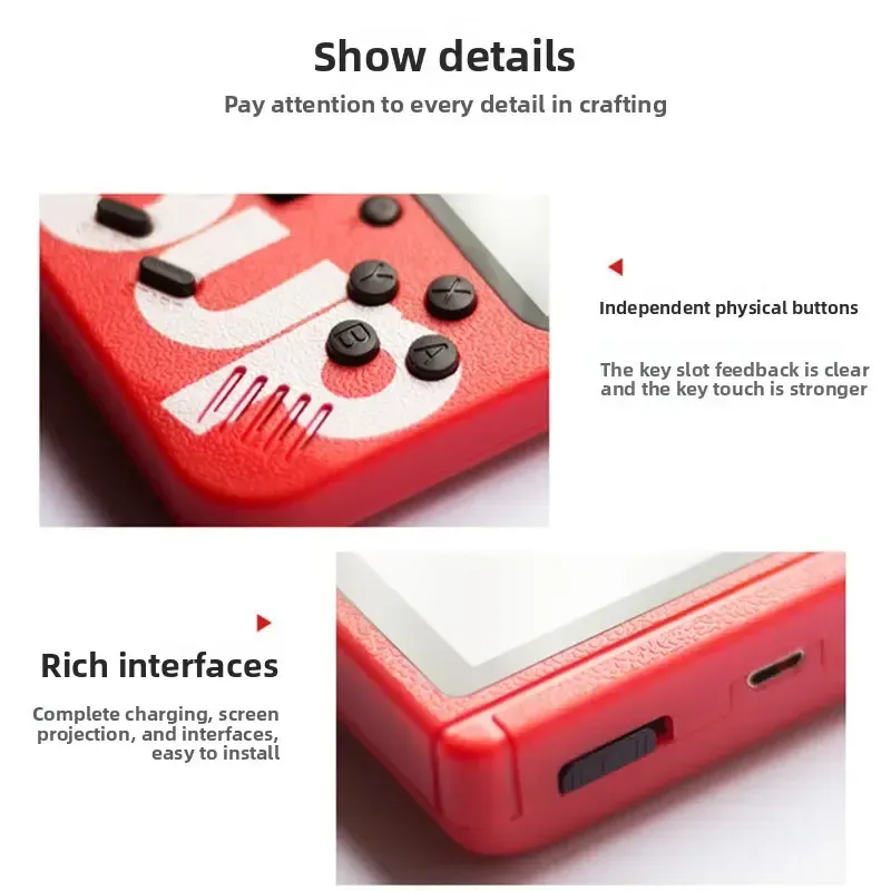 400 Classic Games Portable Retro Game Box Support 2 Player TV Output