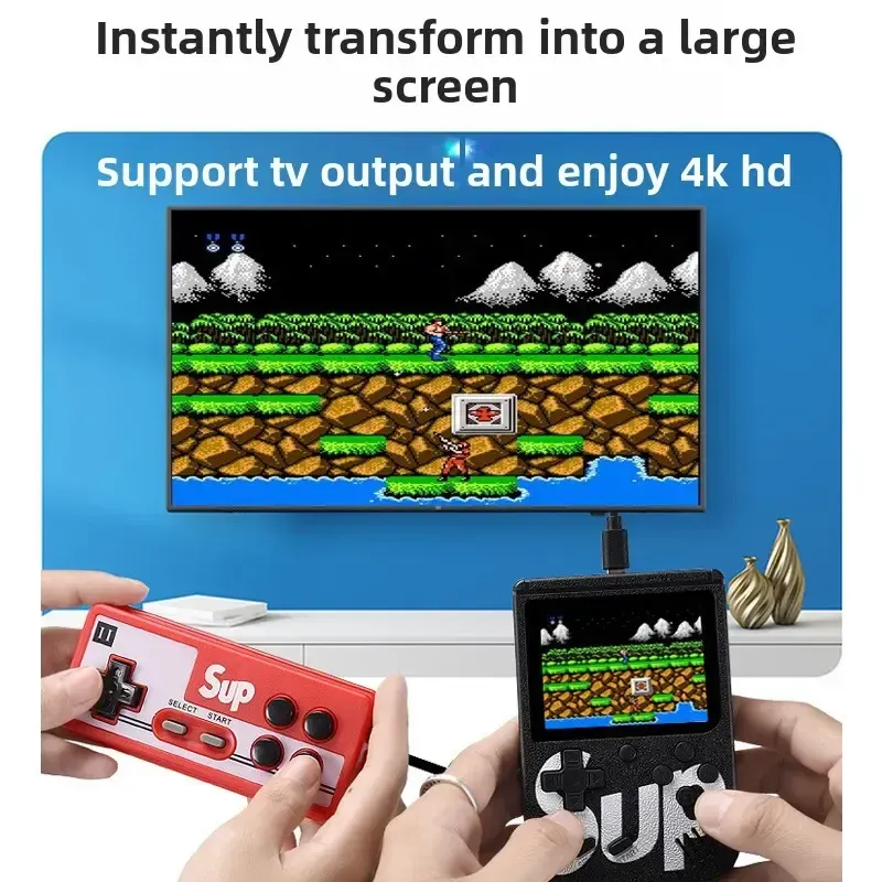 400 Classic Games Portable Retro Game Box Support 2 Player TV Output