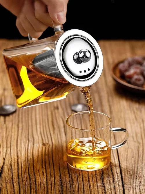 550ml Borosilicate Glass Teapot Thickened Heat Resistant with 304 Stainless Steel Infuser Diamond Shaped Clear Glass Teapot for Home Gongfu Tea Flower Tea Brewing