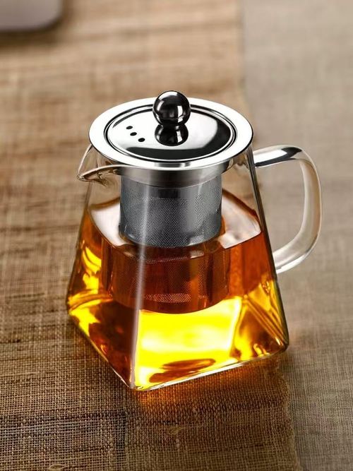 550ml Borosilicate Glass Teapot Thickened Heat Resistant with 304 Stainless Steel Infuser Diamond Shaped Clear Glass Teapot for Home Gongfu Tea Flower Tea Brewing