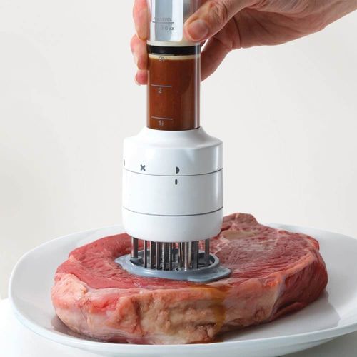 2 in 1 Meat Tenderizer Tool Sauce Injector for Flavor Injection and Tenderizing