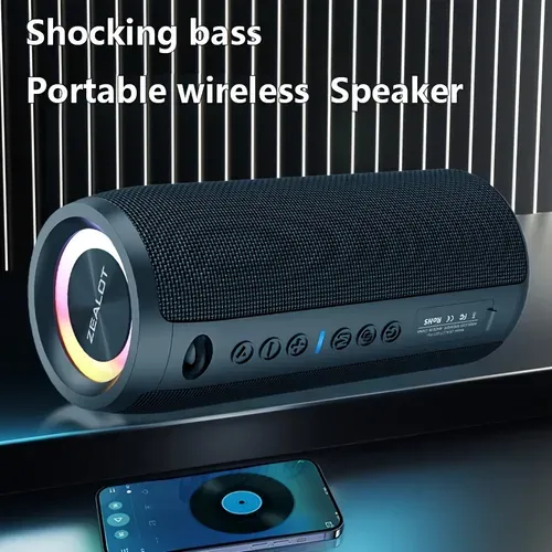 IPX5 Waterproof Bluetooth Speaker - Bluetooth 5.0 HD Sound | TWS Stereo Pairing | 1800mAh Battery | 5W×2 Powerful Output | 4-5H Playtime | 15m Wireless Range