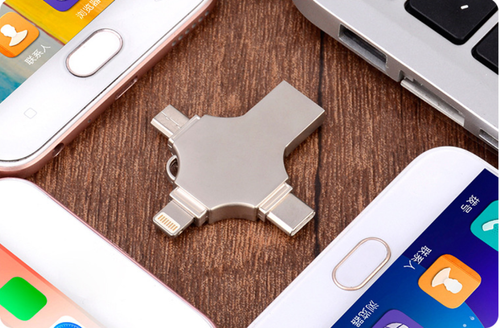 Popular 4 in 1 Usb Flash Drive 3.0 128GB High-Speed Pen Drive for iPhone Android Fast Data Transfer OTG Usb Disk