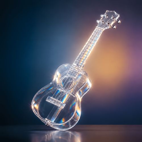 21 Inch  Transparent Ukulele, 4 String Lightweight Ukelele
