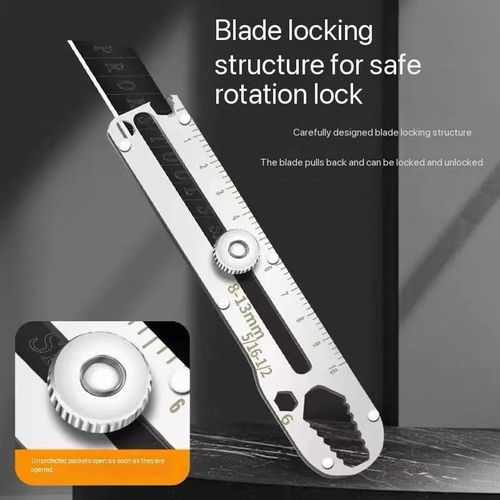 Multi-functional utility knife, high-hardness stainless steel, ten-in-one scale, heavy-duty thickened and durable tool knife, express knife, industrial knife