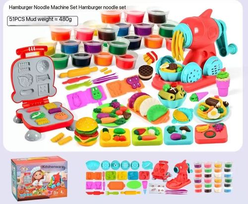 Colored clay noodle machine mold wheat flour plasticine DIY ultra-light clay boys and girls play house children's toys