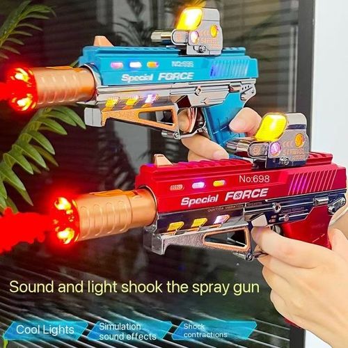 Children's electric toy gun boys simulation fire sound telescopic spray luminous revolver