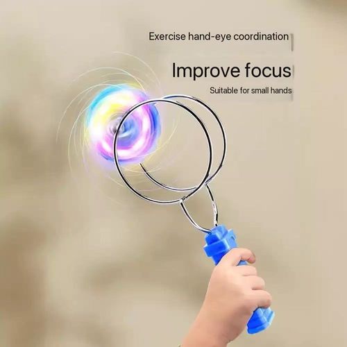 Magic flying luminous gyroscope track magnetic magic luminous gyroscope children's hand-eye-brain coordination training small toy