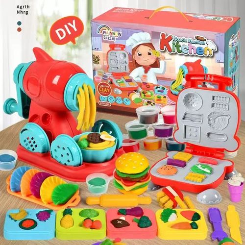 Colored clay noodle machine mold wheat flour plasticine DIY ultra-light clay boys and girls play house children's toys