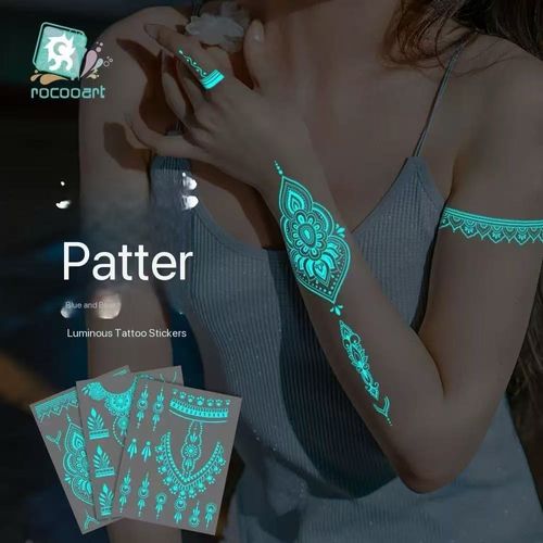 Henna luminous white tattoo stickers high-end face stickers henna arm stickers