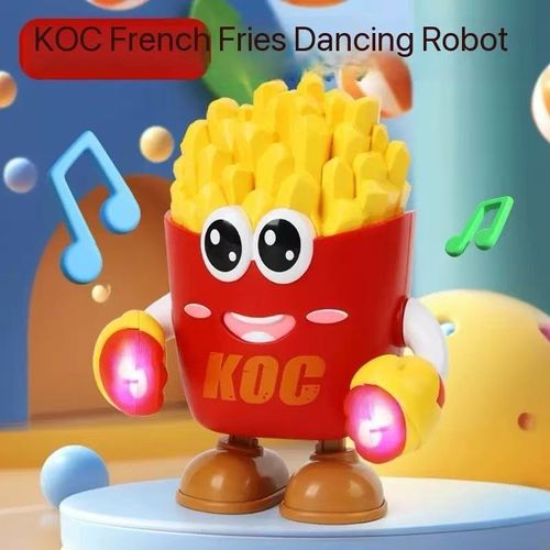 Baby Electric Dancing Fruit Elephant Robot Doll Small French Fries Light Music Children's Toy