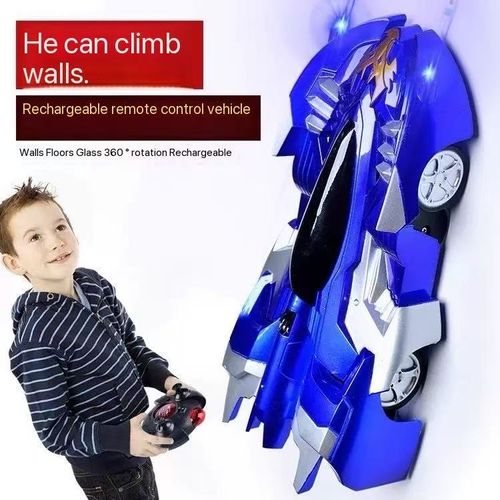 Remote-controlled wall-climbing car toy for boys and children, light stunt car, rechargeable climbing