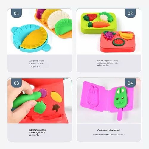Colored clay noodle machine mold wheat flour plasticine DIY ultra-light clay boys and girls play house children's toys