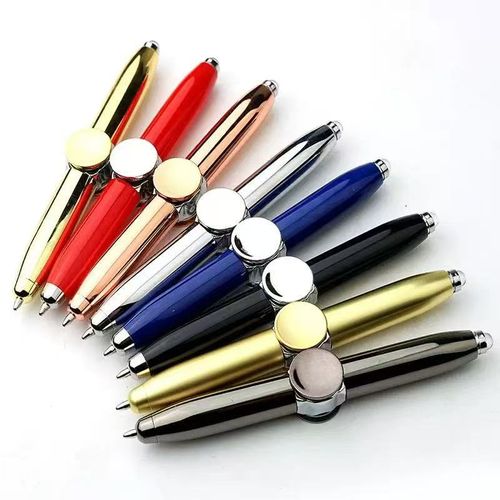 Creative luminous finger gyroscope pen rotating lighting metal fingertip gyroscope ballpoint pen multifunctional boredom relief pen