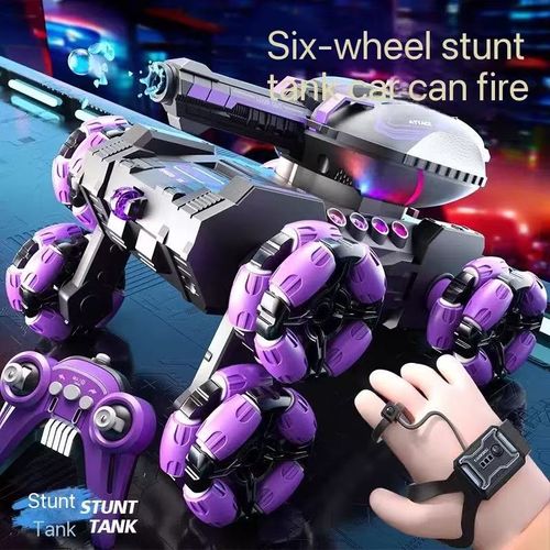 Six-wheeled stunt water bullet tank car gesture sensing transforming off-road remote control car children's boy toy