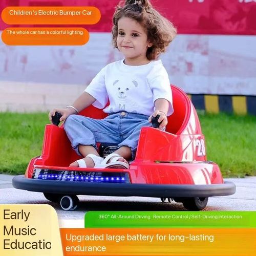 Children's electric bumper car with remote control, early education, dual drive, music and light toy car, indoor bumper car