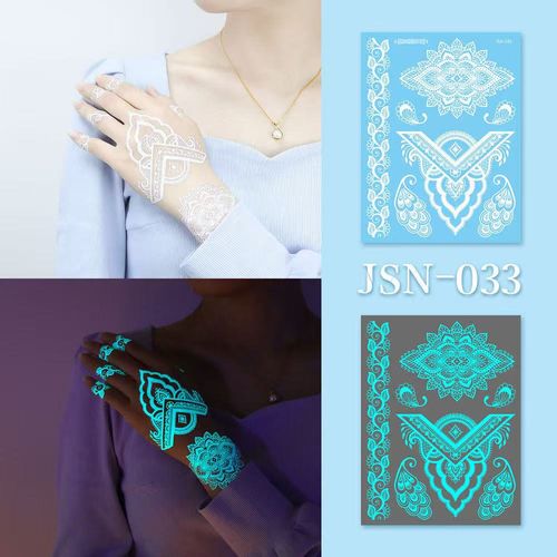 Henna luminous white tattoo stickers high-end face stickers henna arm stickers