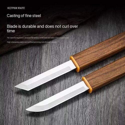 Outdoor camping double-blade portable fruit knife, meat knife, kitchen and household hand-held meat knife, two-in-one mandarin duck knife