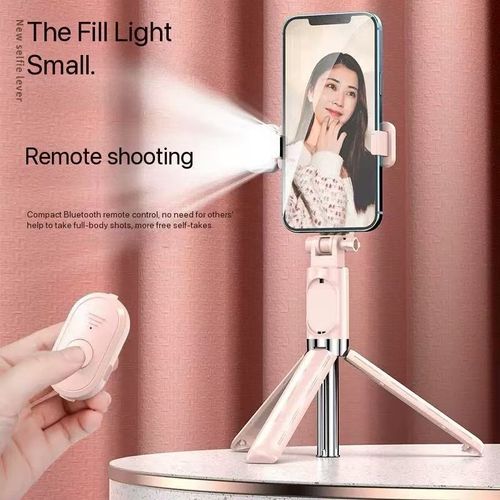 Mobile phone Bluetooth selfie stick extended integrated portable multi-function remote control with beauty fill light mobile phone holder