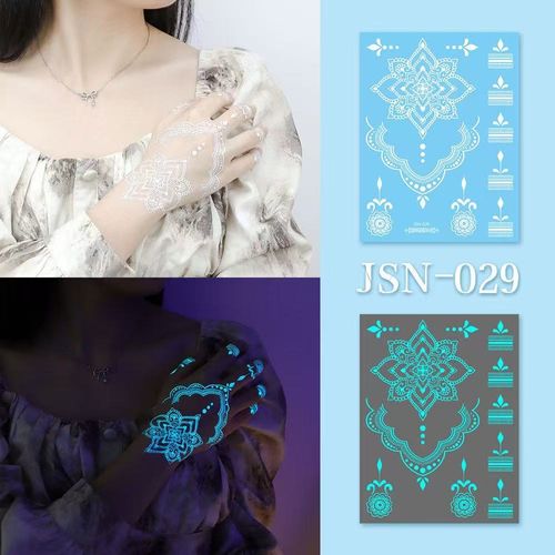 Henna luminous white tattoo stickers high-end face stickers henna arm stickers