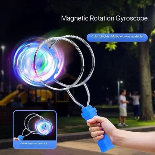 Magic flying luminous gyroscope track magnetic magic luminous gyroscope children's hand-eye-brain coordination training small toy