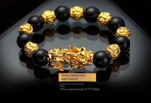 Auspicious Pixiu, black gold colorful bead necklace, mirror-like luster brings wealth and fortune, versatile luxury jewelry