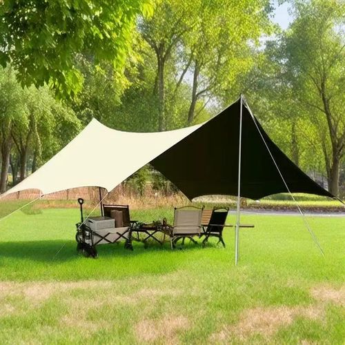 Outdoor thickened vinyl canopy camping tent set butterfly rainproof sunshade canopy parasol vinyl canopy