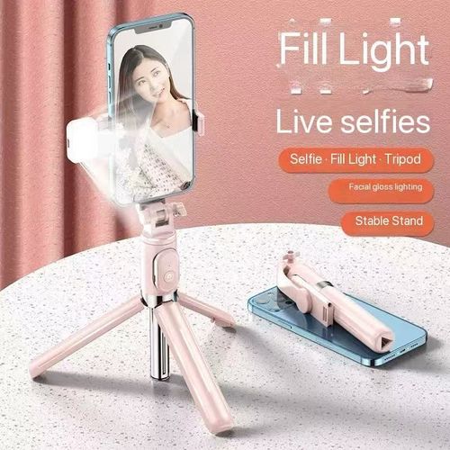 Mobile phone Bluetooth selfie stick extended integrated portable multi-function remote control with beauty fill light mobile phone holder