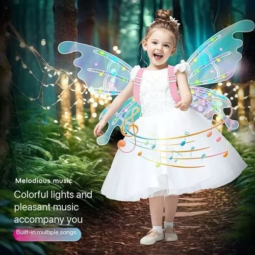 Electric glowing butterfly wings girl back accessory angel wings with music children's gift