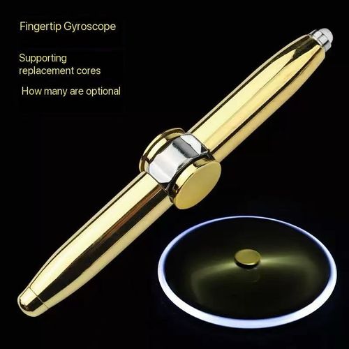 Creative luminous finger gyroscope pen rotating lighting metal fingertip gyroscope ballpoint pen multifunctional boredom relief pen