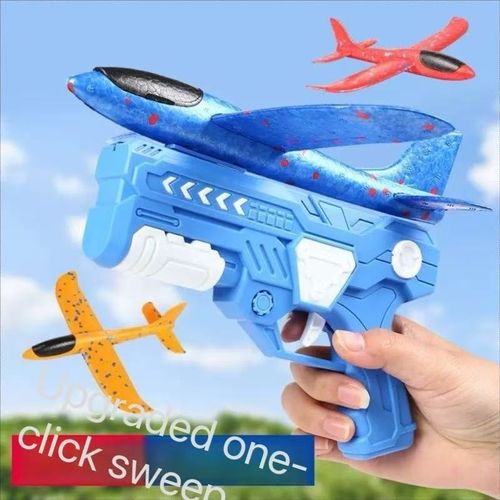 Children's toys, boys and girls, catapult aircraft gun models, lights, outdoor foam aircraft guns