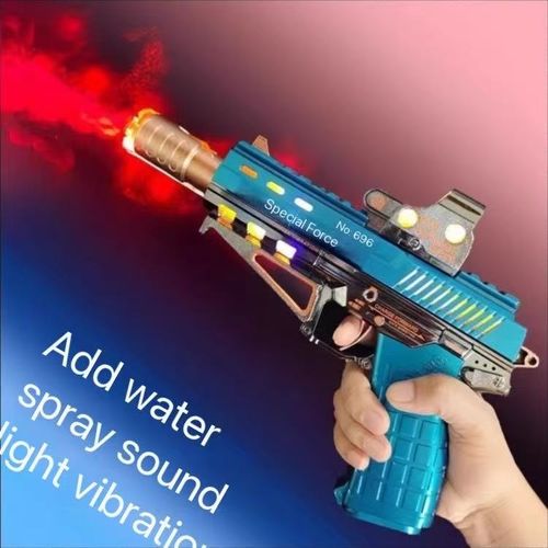 Children's electric toy gun boys simulation fire sound telescopic spray luminous revolver